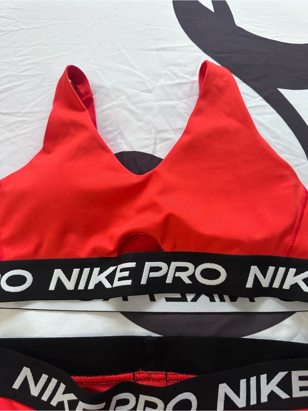 Nike Red Sports Bra with Black Branded Band